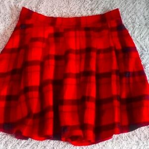 Red and Black Flannel Buffalo Plaid Mini Skirt